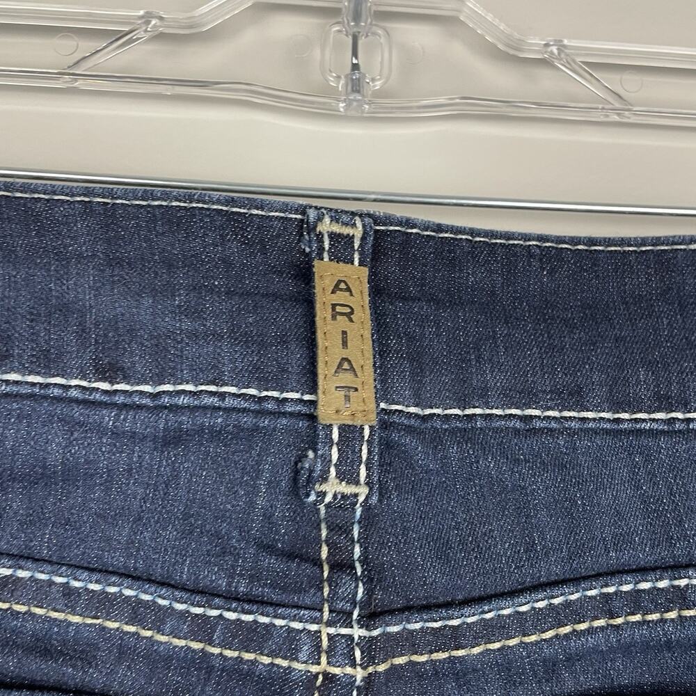 Ariat REAL Perfect Rise Arrow Danna Jeans Womens 29S Dark Wash Split Hem Cowgirl - Picture 12 of 16
